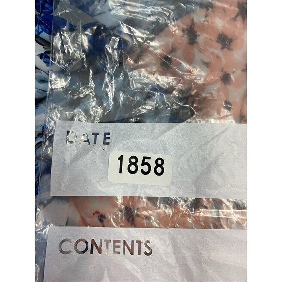 2 Calvin Klein size 3X blouse lot Short sleeve Flowy Floral Blue Pink Career - Picture 16 of 16